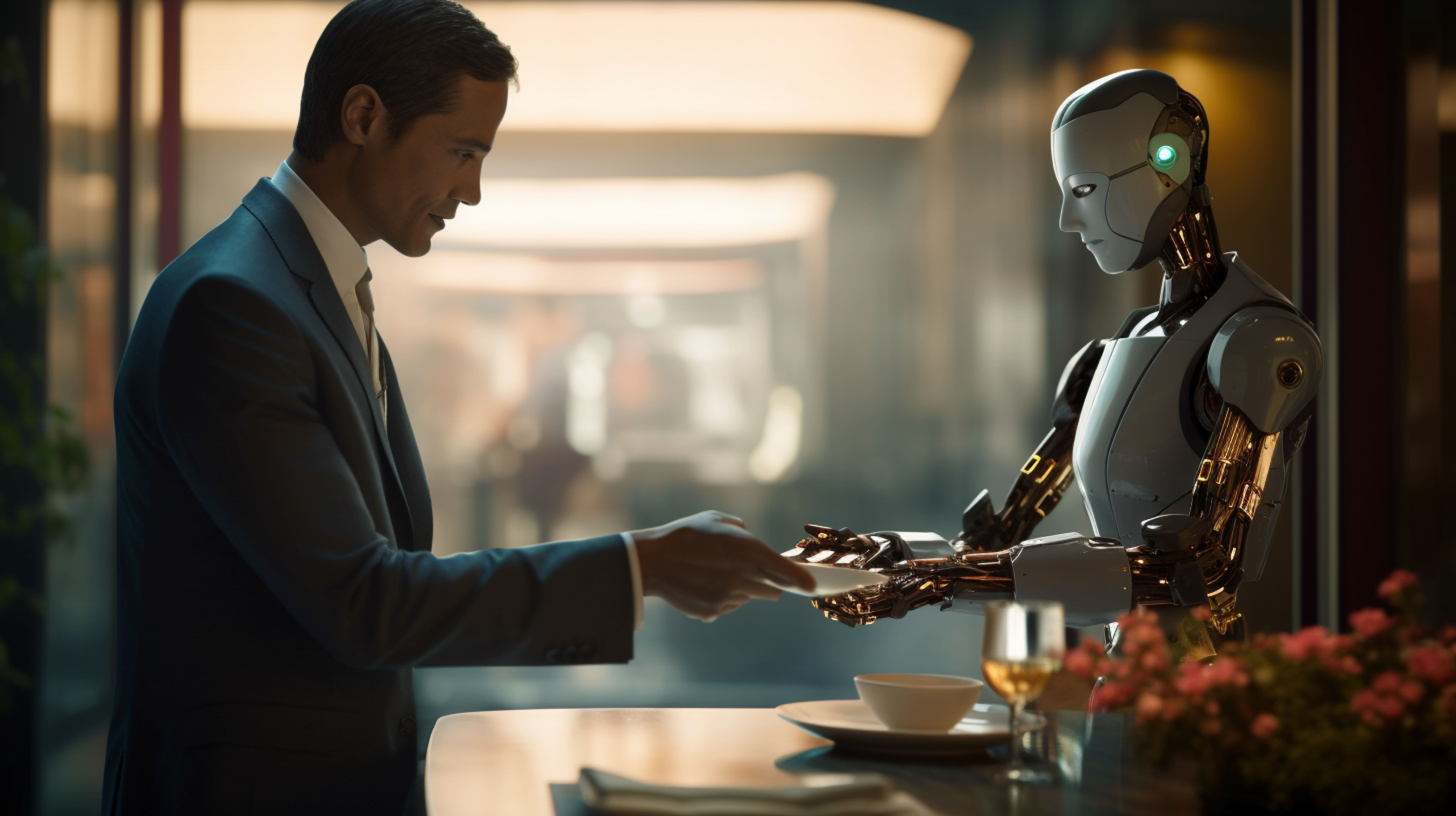 ser humano com um robot